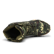 Load image into Gallery viewer, Side profile of Camohunters all-terrain camouflage boots for outdoor use.