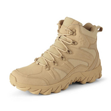 Load image into Gallery viewer, Tan tactical boot on a white background
