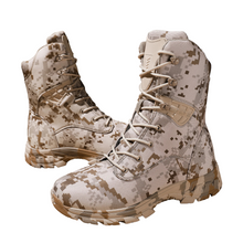 Load image into Gallery viewer, Waterproof feature tested on Camohunters camouflage outdoor boots.
