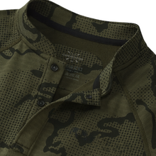 Load image into Gallery viewer, Camohunters Olive Tonal camo polo shirt side profile long sleeve
