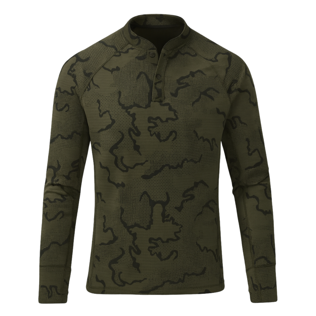 Camohunters Olive Tonal camo polo shirt front view hunting wear