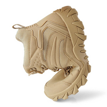 Load image into Gallery viewer, Tan tactical boot on a white background
