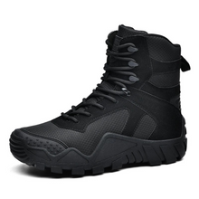 Load image into Gallery viewer, Black tactical boot on a white background
