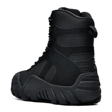 Load image into Gallery viewer, Black tactical boot on a white background
