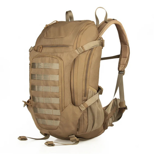 Camohunters Shadow tactical backpack black camo waterproof front view